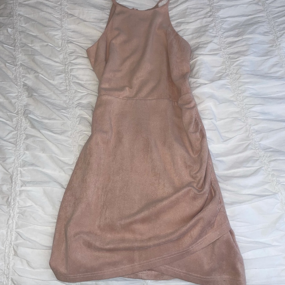 Pink suede dress- dry goods